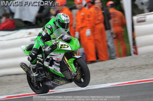 2010-05-08 Monza 1377 La Roggia - Superbike - Qualifyng Practice - Matteo Baiocco - Kawasaki ZX 10R